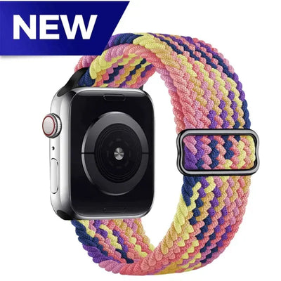 Braided Solo Loop For Apple watch band 44mm 40mm 49mm 45mm 41mm 46mm Elastic bracelet iWatch series 8 3 se 6 Ultra 2 9 10 straps