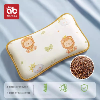 AIBEDILA BABY KIDS CARTOON HEAD PROTECTION PILLOW WITH ICE SHREDS AND CASSIA SEED FILLING FOR SLEEPING AND SUPPORT