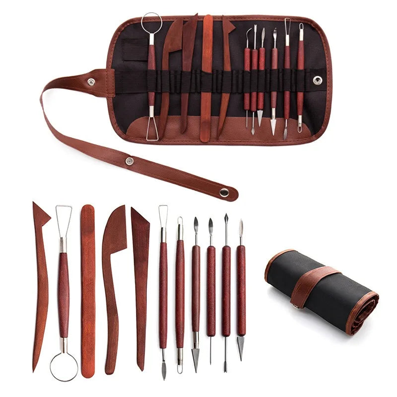 Pottery Clay Sculpting Tools Kit 12 Pcs/Set, Ceramic Wax Clays Carving Tools for Art Craft Pottery Sculpting Modeling Tool Set