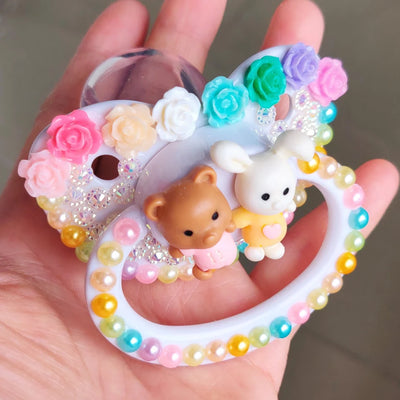 Luxury Adult Baby Pacifier Rabbit Design Pacifier Adult Baby Teether Silicone Pacifier Holder Dummy DDLG Daddy, Girl