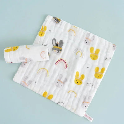 5PCS BABY FACE TOWELS MUSLIN 6-LAYERS COTTON SOFT HANDKERCHIEF BATHING FEEDING WASHCLOTHS BURP CLOTHS FOR BABY