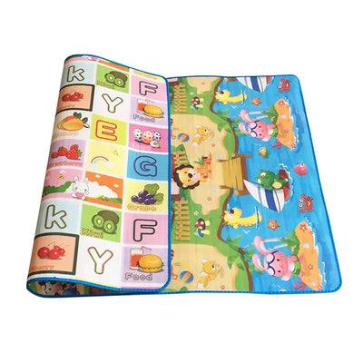 DOUBLE-SIDED BABY PLAY MAT – EDUCATIONAL FOAM CRAWLING CARPET FOR KIDS, INFANT ACTIVITY GYM FLOOR RUG TOY
