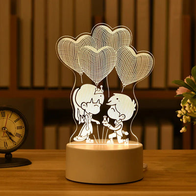 3D Lamp Acrylic USB LED Night Lights Neon Sign Lamp Xmas Christmas Decorations for Home Bedroom Birthday Decor Wedding Gifts