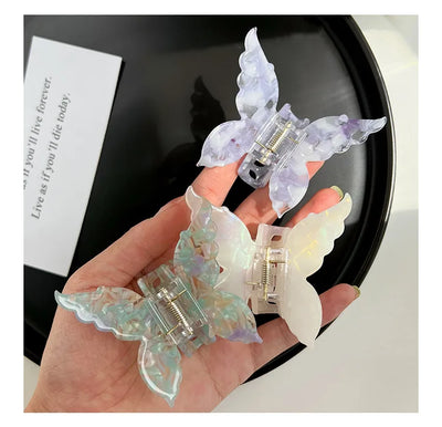 Butterfly Hair Claw New Vintage Acetate Fiber Sweet Colorful Hair Accessories Women Hair Clamps Hair Clip Crab Headband Clips