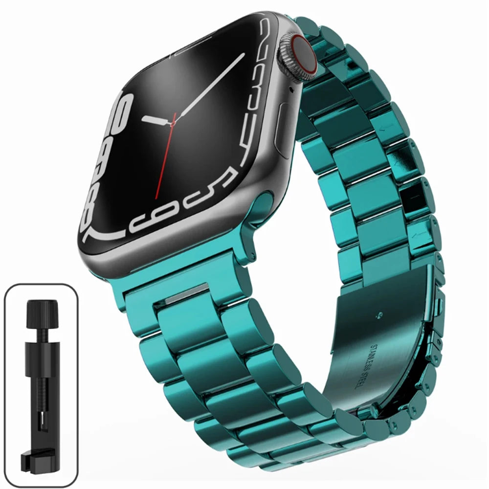 Stainless Steel Strap For Apple Watch 46mm Ultra 49mm Metal Wristband Bracelet For iWatch 10 9 8 5 4 SE 42mm Business Watchband