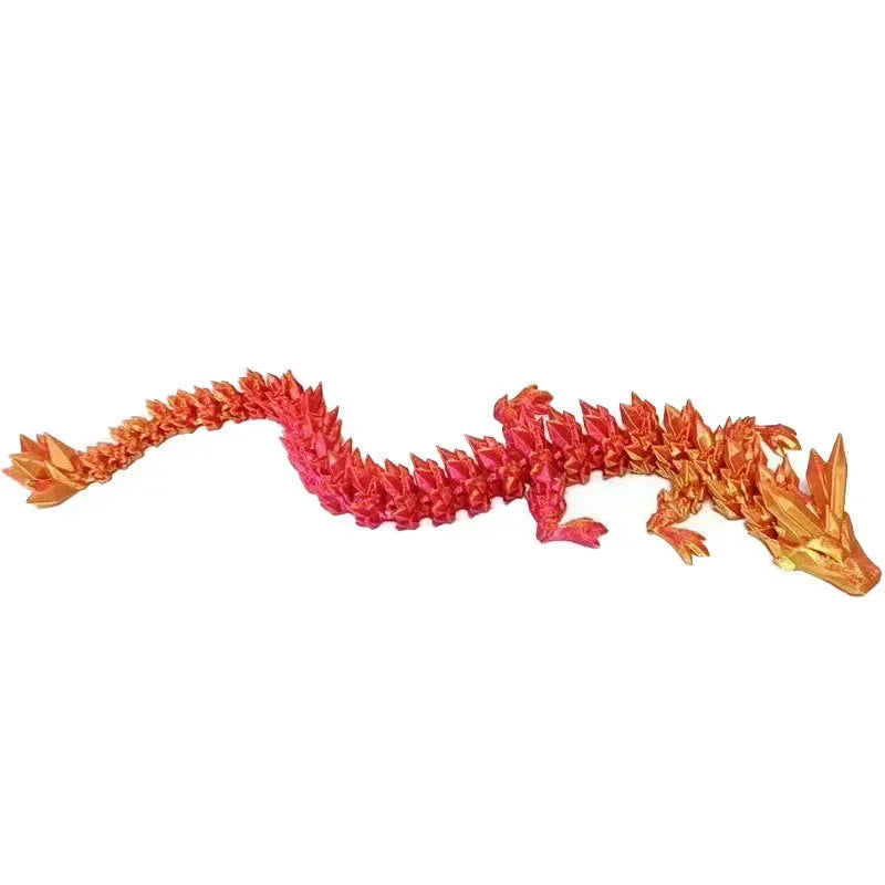 3D Printed Gem Dragon Glow in The Dark Rotatable Articulated Dragons Crystal Figures Action Toy Desktop Ornament Birthday Gifts