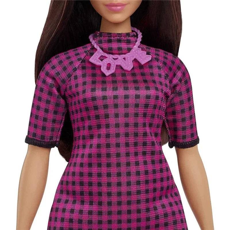 Original Barbie Doll Fashionistas Doll #188 in Purple Dress Dolls for Girls Toy for Kids Genuine Brand Birthday Christmas Gift