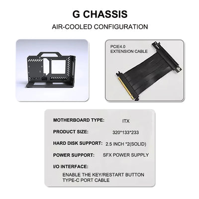 Socooler  ITX Portable Rack Case Open Computer Case Open Frame Diy Gaming Computer Case Mini ITX case Aviation Aluminum SFX G1