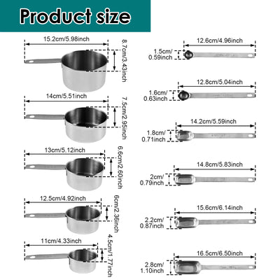 11/6pc Stainless Steel Measuring Cup Spoon Set Espresso Making Measuring Tools Coffee Measure Spoon Kitchen Gadget Measure Scoop