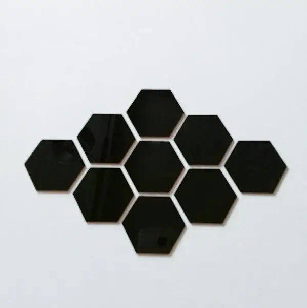 6/12PCS 4 Color Hexagon Acrylic Wall Mirror Self Adhesive Stickers Mosaic Tile Decals for Decoration DIY Art Ornaments Gift