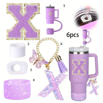 6PCS SILICONE ACCESSORY SET FOR STANLEY 40OZ TUMBLER WITH HANDLE – INCLUDES STRAW TOPPERS, BOOT COVER, AND SPILL-PROOF STOPPERS