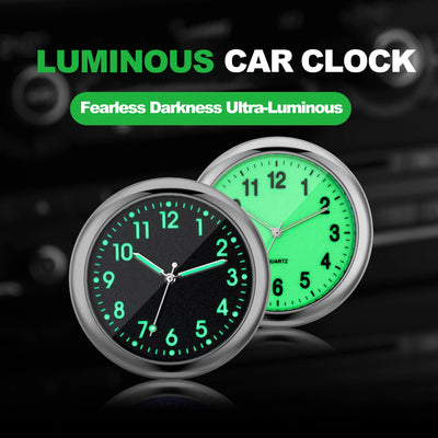 LUMINOUS MINI QUARTZ CAR CLOCK – STICK-ON DIGITAL WATCH ORNAMENT FOR AUTO INTERIOR