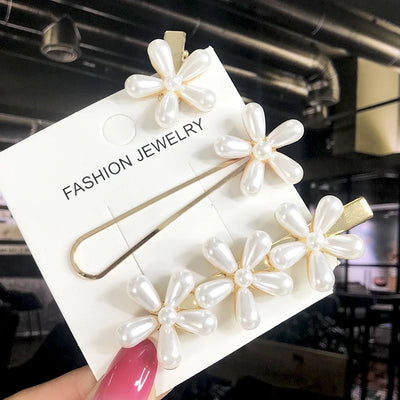New Fashion 3/4pcs Set Pearl Hair Clip For Women Korean Hairpin Geometric Crystal Hair Barrettes Girl Hair Accessories Hairgrip