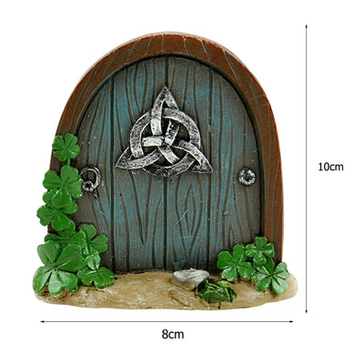 6 PCS Wood Miniature Fairy Gnome Window Door Elf Home Creative Yard Art Sculpture for Yard Art Tree Sculpture Fairy Garden Decor