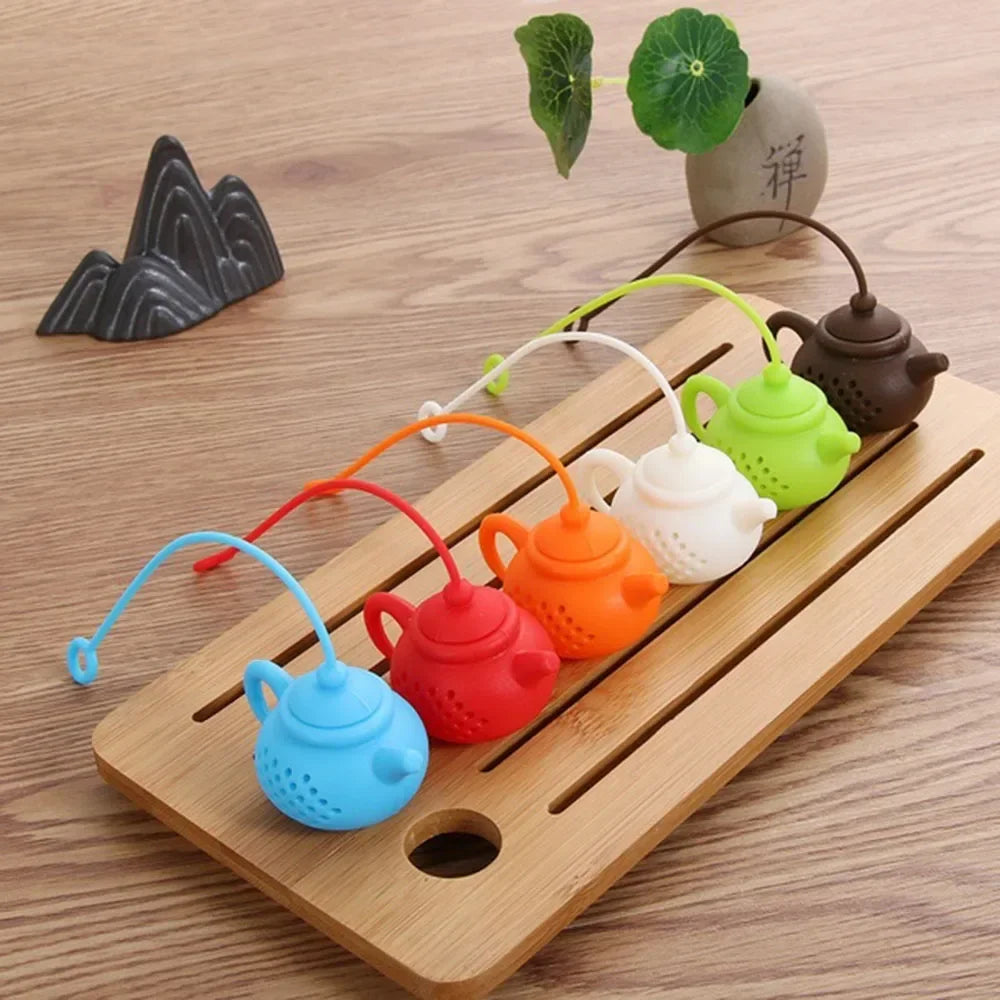 1PC Creative Silicone Teapot-shape Tea Infuser Strainer Tea Bag Leaf Filter Diffuser Teaware Teapot Accessory Kitchen Gadget