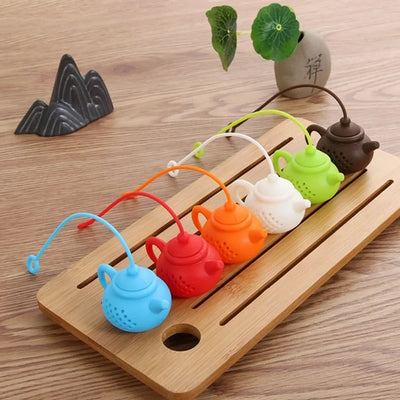 1PC Creative Silicone Teapot-shape Tea Infuser Strainer Tea Bag Leaf Filter Diffuser Teaware Teapot Accessory Kitchen Gadget