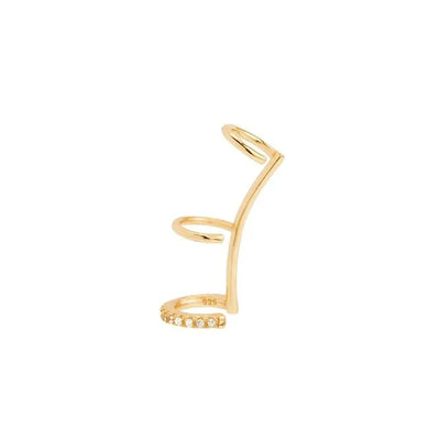Aide 925 Sterling Silver Sparkling Zircons Long Chain Tassel Clip Earrings For Women Elegant Wedding Party Jewelry Ear Cuff 1PC