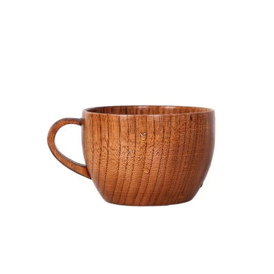 Drinkware Vintage Wooden Tea Cup Japanese Style Handmade Wood Coffee Mug with Handle Solid Wood Drinking Cup Restaurant