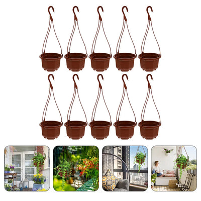10 Sets Strawberry Deck Railing Plastic Hanging Pot Flowerpot Flowers Container Supplies