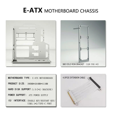 Socooler Diy Gaming Computer EATX Computer Case Pc Case Open Frame  Gaming Computer Case for ATX M-ATX  Case Aviation Aluminum
