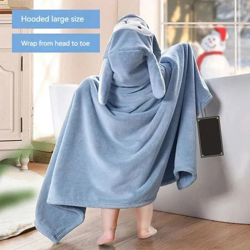 Cartoon Animal Baby Bath Towel Absorbent Fast Drying Without Linting Fluffy Soft Best For Little Baby Winter Children'S Bathrobe