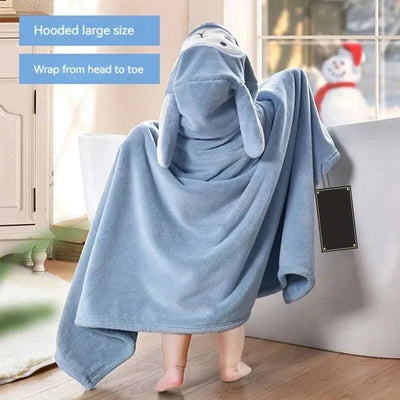 Cartoon Animal Baby Bath Towel Absorbent Fast Drying Without Linting Fluffy Soft Best For Little Baby Winter Children'S Bathrobe