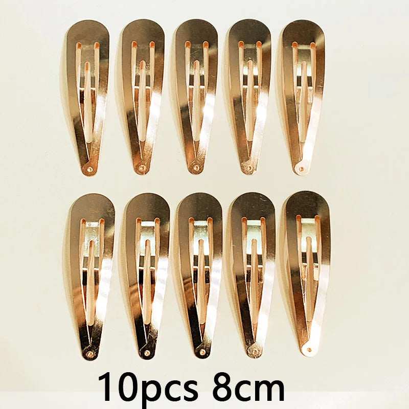 10/20/30pcs/set Women Silver Gold Black Waterdrop Shape Basic Alloy Hair Clips BB hairpins Barrettes Fashion Hair Accessories