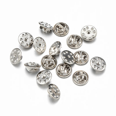 100pc Metal Locking Pin Back Brooch Badge Holder Lapel Base For DIY Jewellery Material Making Supply Craft Accessories Handmade