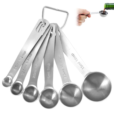 11/6pc Stainless Steel Measuring Cup Spoon Set Espresso Making Measuring Tools Coffee Measure Spoon Kitchen Gadget Measure Scoop