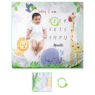 Ylsteed Newborn Milestone Blankets Baby Monthly Growth Souvenirs Infant Photo Shooting Background Blanket Match Wood Dics Card