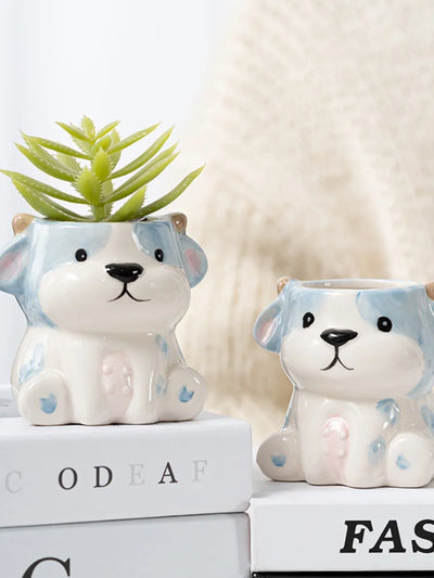 Cartoon Cute Fleshy Flowerpot Desktop Display Potted Container Decoration Gift Balcony Plant Ceramic Creativity