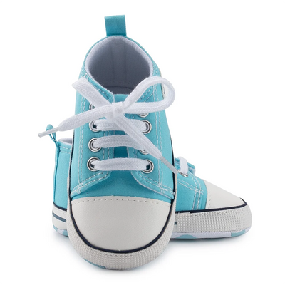 CLASSIC CANVAS BABY SPORTS SHOES – GENDER-NEUTRAL FIRST WALKER WITH NON-SLIP SOFT SOLES FOR NEWBORN & TODDLER CRIB USE