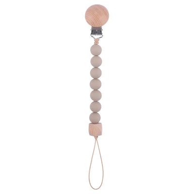 New Baby Products Made of Beech Wood Pacifier Clip To Soothe Silicone Bite Grind Teeth Angle Pacifier Chain Baby Toys Bebes