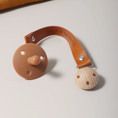 HOT PU Leather Baby Pacifier Chain Rainbow Soother Pacifier Clips Chain Metal Dummy Clip Nipple Holder Clasps