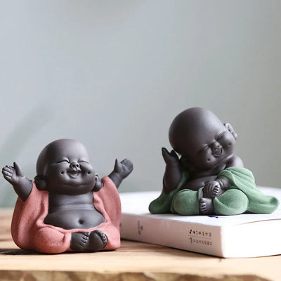 Little Monk Figurine Mini Monk Statue Cute Buddha Monk Statue Adorable Baby Little Monk Decoration Creative Little Monk Ornament