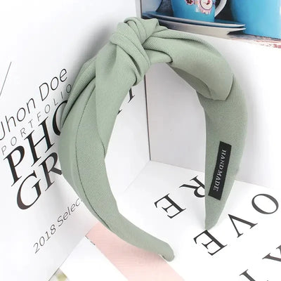 New Fashion Knotted Headbands for Women Solid Color Girls Cloth Hair Bands Wide Hairband Soft Hair Hoop Hair Accessories