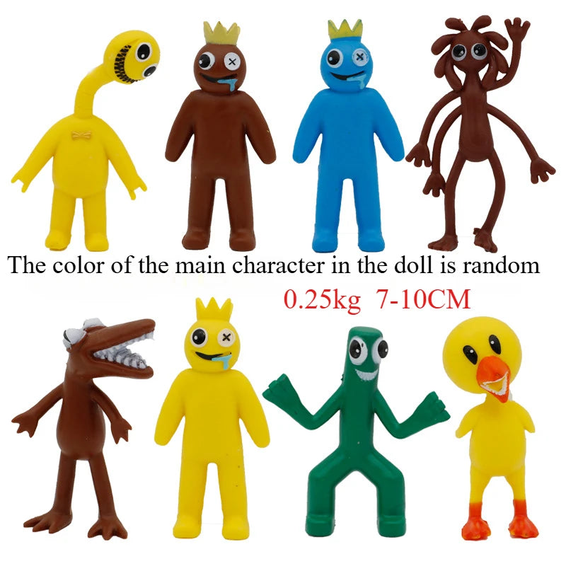 8-16pcs Rainbow Friends Toy Cartoon Game Character Figure Doll Kawaii Blue Monster Action Figure Animal Toys for Kids Gifts