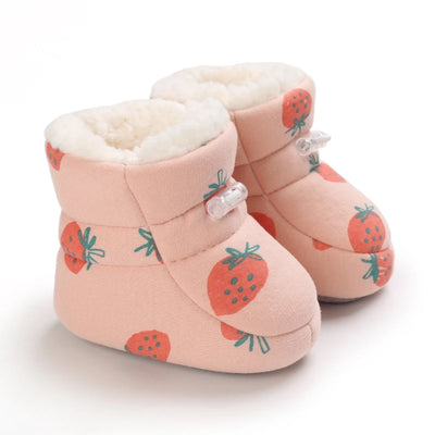 Winter Cute Cartoon Baby Boots for Boys and Girls Cotton Soft Sole Anti slip and Warm Preschool Children's Walking Shoes with