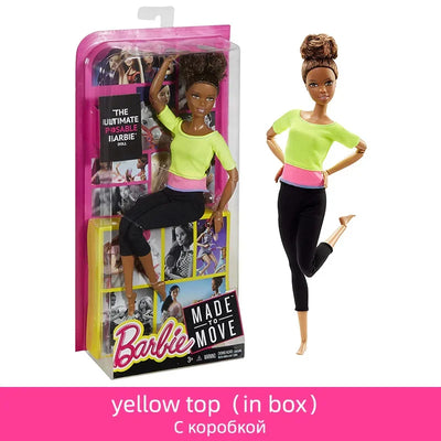 Original Barbie Dolls Made To Move Brunette Blonde Yoga 22 Joints Articulated Toys for Girls Genuine Barbie  Toys for Children