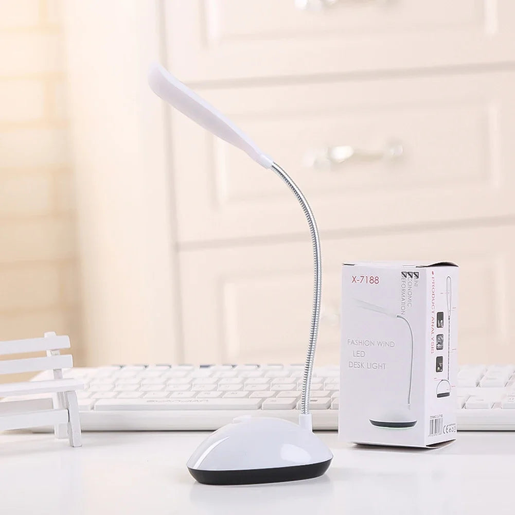 Battery Operated LED Reading Night Lamp Flexible Table Light Foldable Switch Desk Working Study Light For Kids Student Office