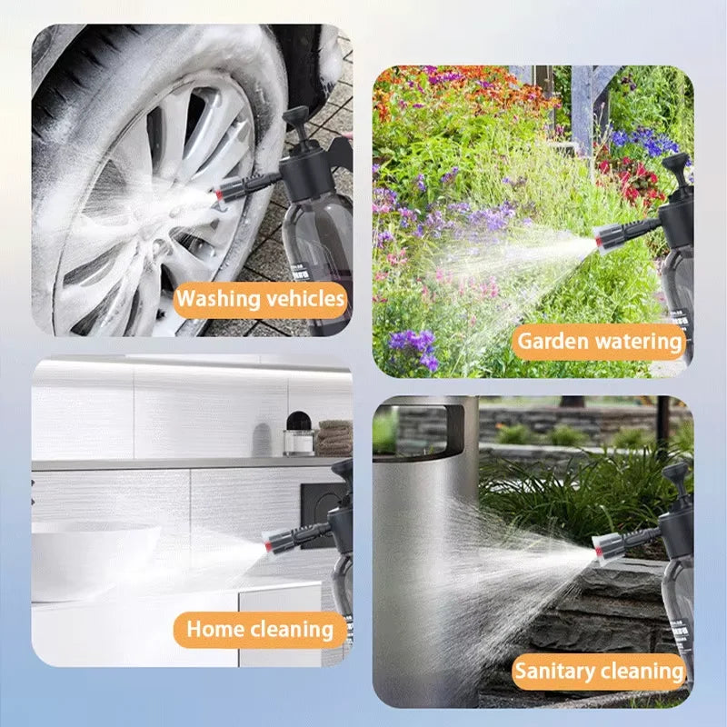 Car wash watering can hand-pressed car wash foam watering can home car 2L spray watering can flower watering sprayer