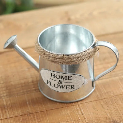 Small Iron Watering Can Iron Bucket Pots Retro for Flowers Home Garden Ornaments Creative Yard Decoration