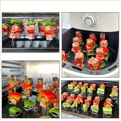 Stainless Steel BBQ Skewers for Air Fryer/Oven - Vertical Grill Kebab Rack