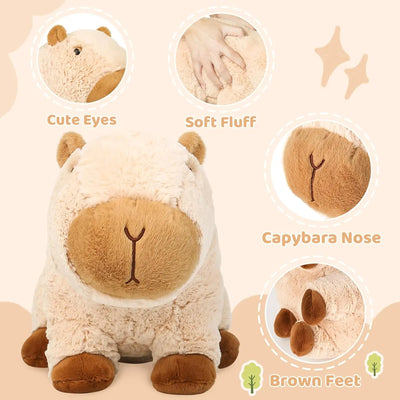 Cute Capybara Plush Pillows Kawaii Soft Capybara Stuffed Animals Capybara Plushie Birthday Christmas Valentine's Day Gift(14in)