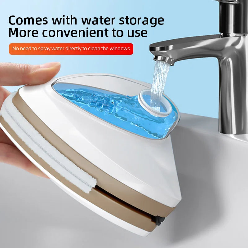 Double Sided Magnetic Glass Window Cleaning Tool, Automatic Water Discharge Double-layer Wiper, Household Special Window Cleaner