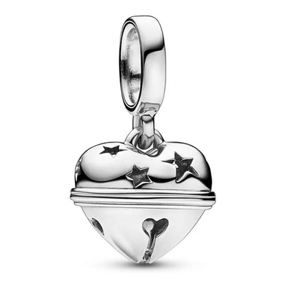 2024 New 925 Silver Plated Diamond Heart Bell Loose Charm Beads For Pandora DIY Bracelet Necklace Jewelry Accessories Gifts