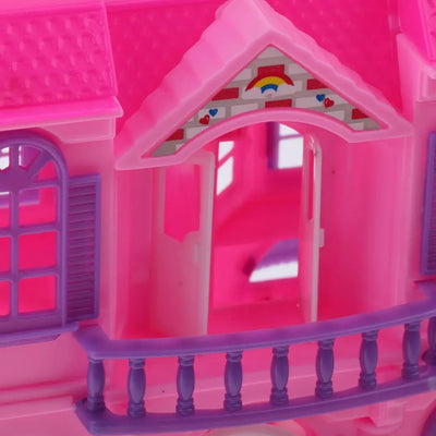 2 Storey Doll Mini Villa Dream House for Barbie Doll Kids Pretend Play Toy Random Color