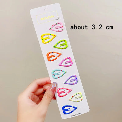 10pcs/set Cute Colorful Star Waterdrop Shape Hair Clips For Girls Children Lovely Hair Decorate Hairpins Kids Hair Accessories