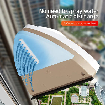 Double Sided Magnetic Glass Window Cleaning Tool, Automatic Water Discharge Double-layer Wiper, Household Special Window Cleaner