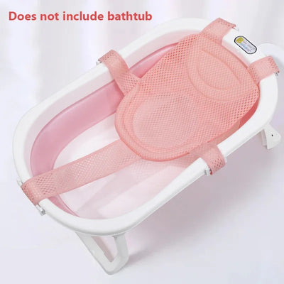BABY BATH SEAT SUPPORT MAT FOLDABLE BATH TUB PAD & CHAIR NEWBORN BATHTUB PILLOW INFANT ANTI-SLIP SOFT COMFORT BODY CUSHION